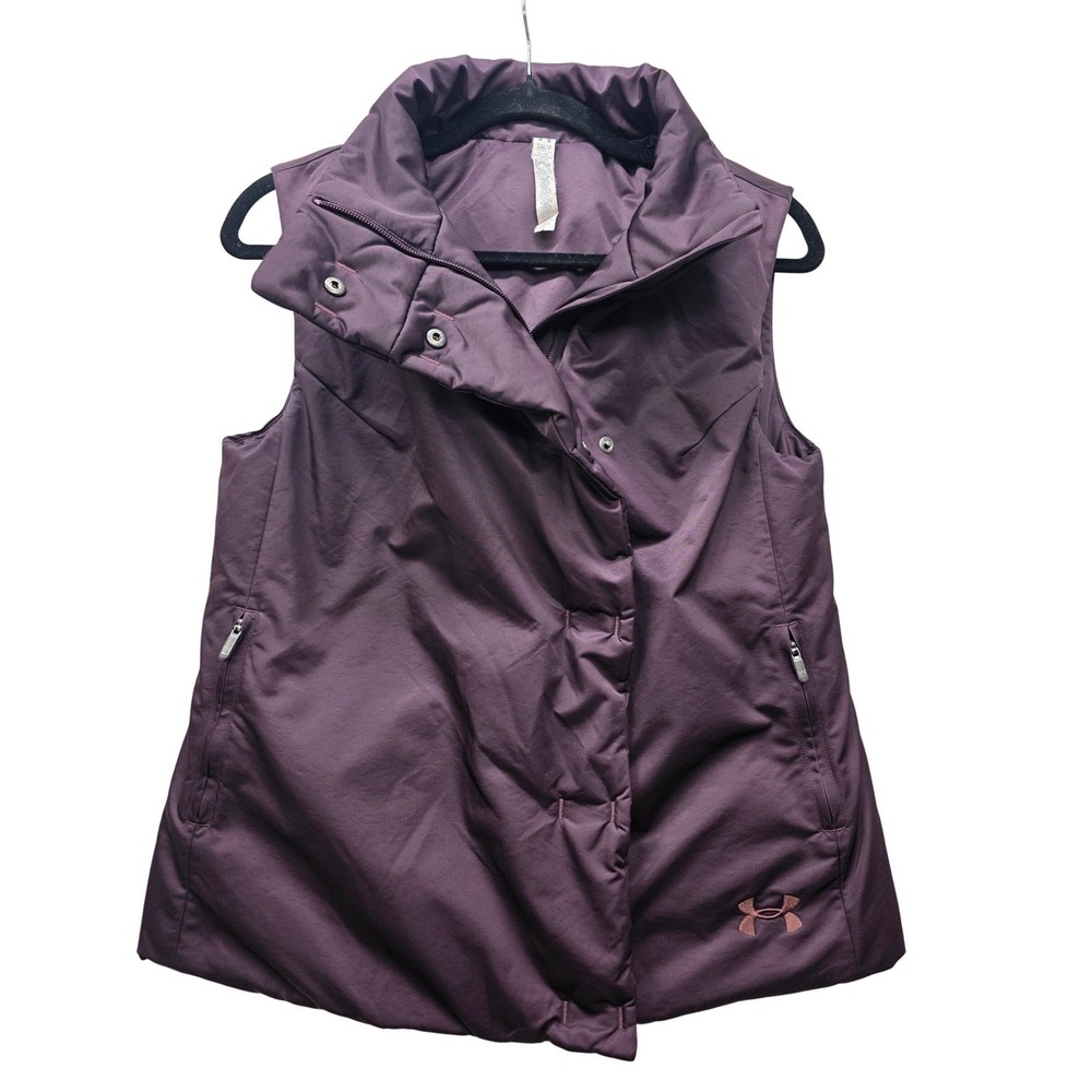Under Armour ColdGear Primaloft Vest Womens Small Purple Asymmetric Zip